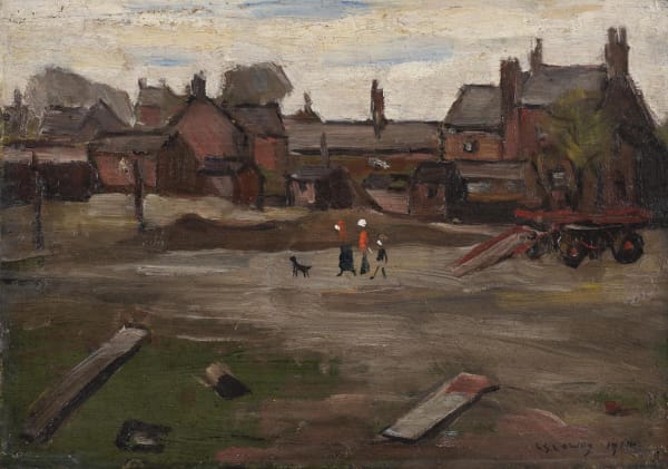 Laurence Stephen Lowry, Farm Buildings, Worsley, 1914