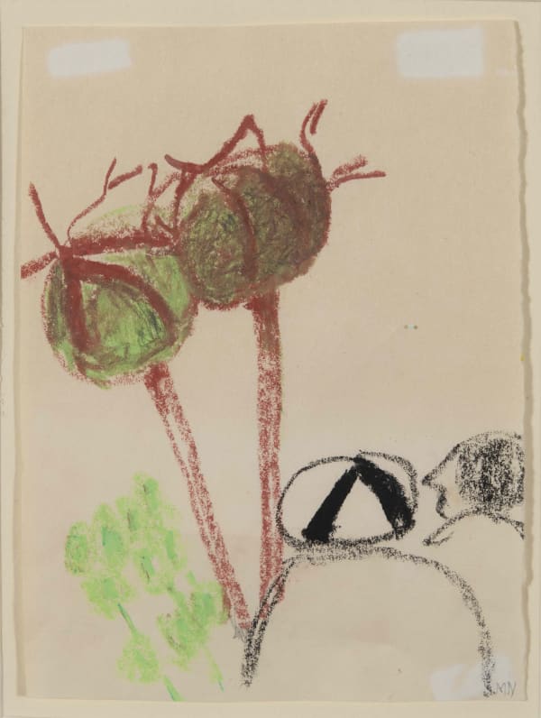 Mary Newcomb, Woman puzzling over seed heads, 1991