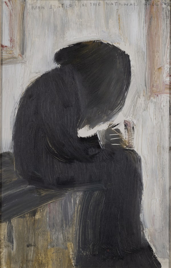 Laurence Stephen Lowry, Man Seated in the National Gallery, 1967