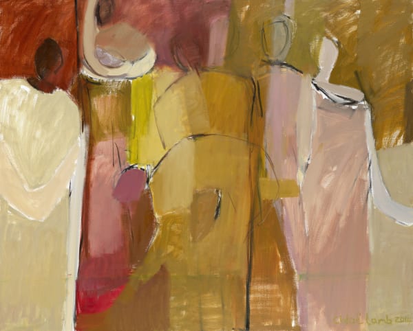 11. Figure with Ochre and Pink, Oil, 48" x 60"