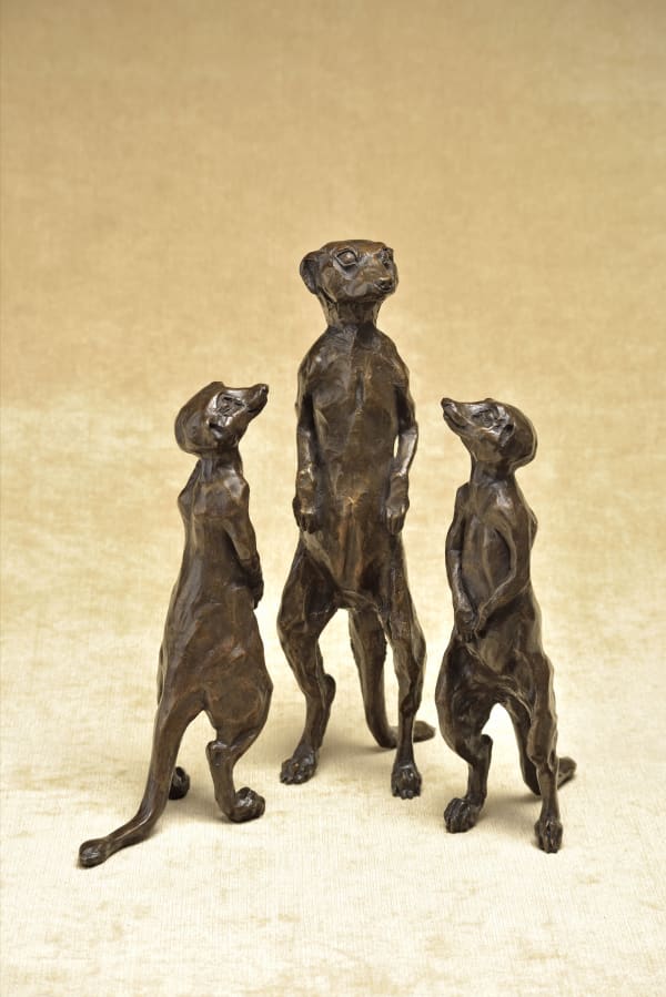 Meerkats, Resin Bronze. Central Meekat £675, Left Meerkat £625 Right Meerkat £595