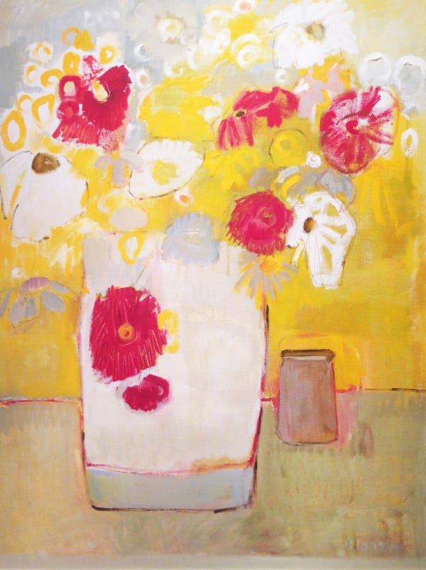 Bridget Lansley The Yellow Room Signed Oil on Canvas 40 x 30 in 101.6 x 76.2 cms