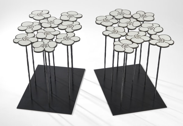 Hubert Le Gall, Orchids 2 x 9 Flowers Tables, 2017