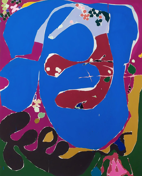 Idir Davaine, Sans-titre: Grande Ombre Bleue, Feuille de Chênes, Pollen , 2020