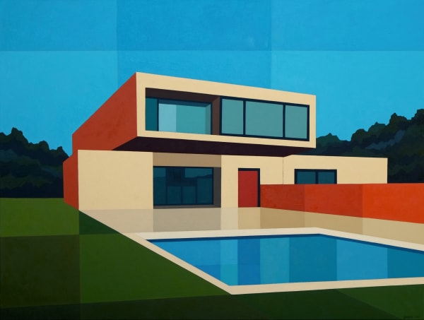 Andy Burgess Cantilever Pool House, 2016 Oil on Canvas 124.5 x 132.1 cm