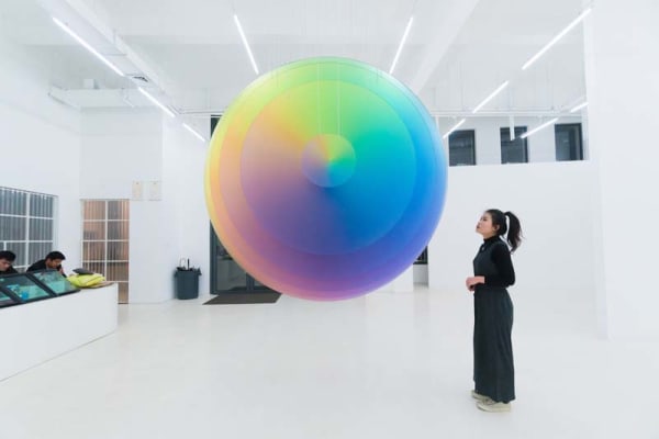 View from the "Distance, Speed, Time, Formula" Felipe Pantone exhibition at Danysz gallery in Shanghai