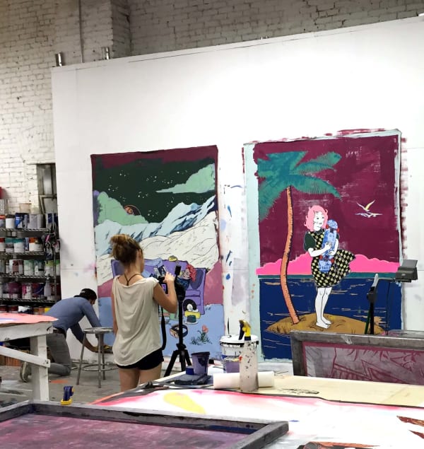 View from the studio (preparation of the "Meet me halfway" solo show in Paris)