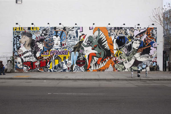 Faile, mural at Houston and Bowery streets, New York, 2011