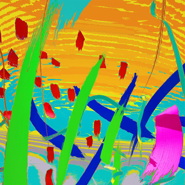 Celebration, 2022 AR Enhanced Painting on Canvas 32 x 32 in