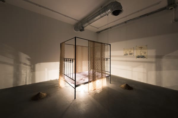 Installation View of Memento Mori a duo presentation of works by Mina Mohseni and Amirnasr Kamgooyan.