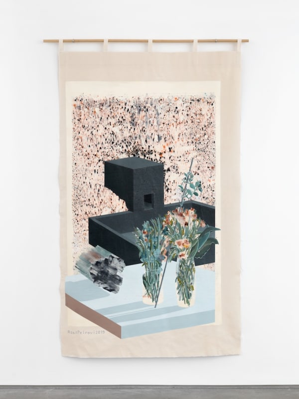 Asal Peirovi Untitled 2019 Acrylic Paint, ecoline, binder, calcium carbonate on canvas 193 x 117 cm / 76 x 46 in Unique / SOAP/P 2019-001 Courtesy of the artist and STANDARD (O