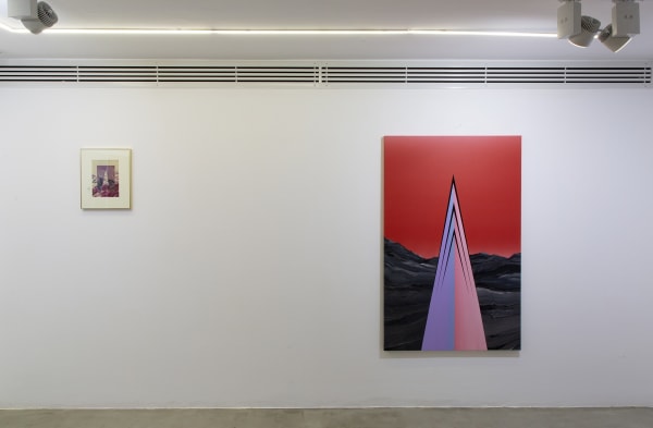 Installation View of Here, We Can Stay For A While a solo presentation of works by Farbod Elkaee.
