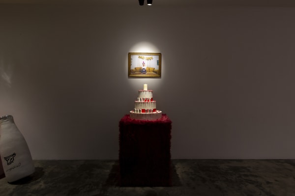 Installation View of Honey, I am home a solo presentation of works by Hoda Zarbaf.