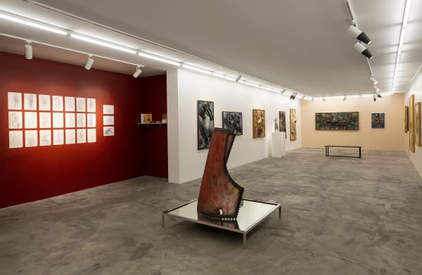 Installation View of Three Decades a solo presentation of works by Changiz Shahvagh.