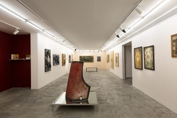 Installation View of Three Decades a solo presentation of works by Changiz Shahvagh.
