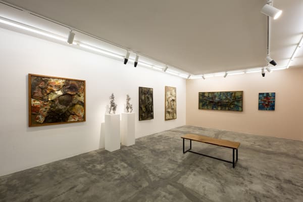 Installation View of Three Decades a solo presentation of works by Changiz Shahvagh.