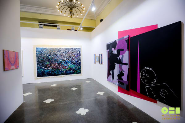 Installation view of Dastan's booth at Art021.