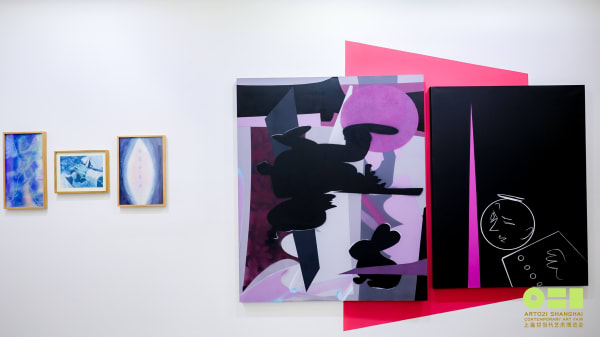 Installation view of Dastan's booth at Art021.