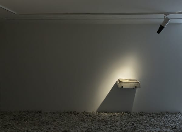 Installation View of The Library of Babel a solo presentation of works by Kolsum Salehi.