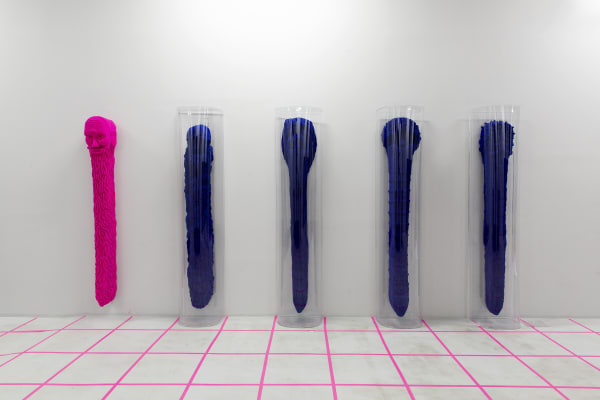 Installation View of Judgment Night: Daddy Kills People a solo presentation of works by Mamali Shafahi.