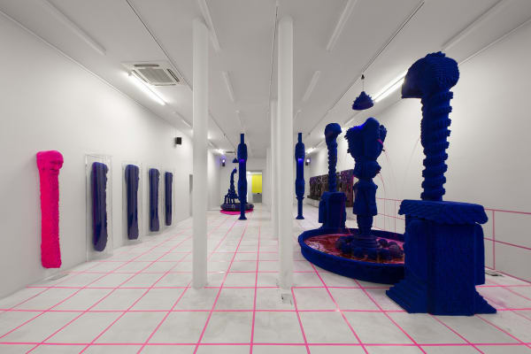 Installation View of Judgment Night: Daddy Kills People a solo presentation of works by Mamali Shafahi.