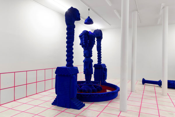 Installation View of Judgment Night: Daddy Kills People a solo presentation of works by Mamali Shafahi.