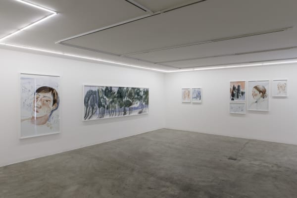 Installation view of Distance Flow a solo exhibition of works by Kimia Dehghan.