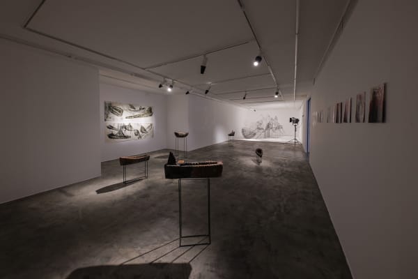 Installation View of Beyond the Seas solo exhibition of works by Mohammad pirryaee.