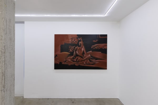 Installation View of Qamar a solo exhibition of works by Sepehr Hajiabadi at Dastan's Basement.