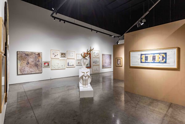 Installation View of Retrospective Part 1 solo exhibition of works by Fereydoon Av in Dubai 2023.