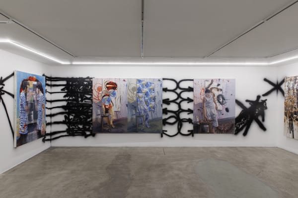 Installation View of Borders of Happening, in Dastan's Basement, 2023 Photo by Matin Jameie