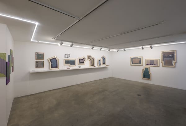 Installation View of Infront of the Black Wall a solo exhibition of works by Dana Jafari.