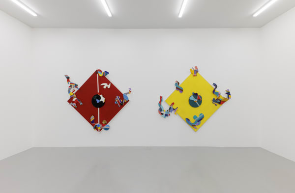 Installation view of Mohsen Vaziri Moghaddam > 100 a solo show of works by Mohsen Vaziri Moghadam.