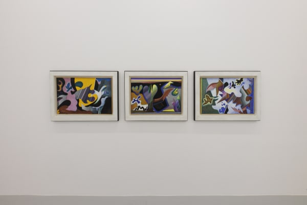 Installation view of Mohsen Vaziri Moghaddam > 100 a solo show of works by Mohsen Vaziri Moghadam.