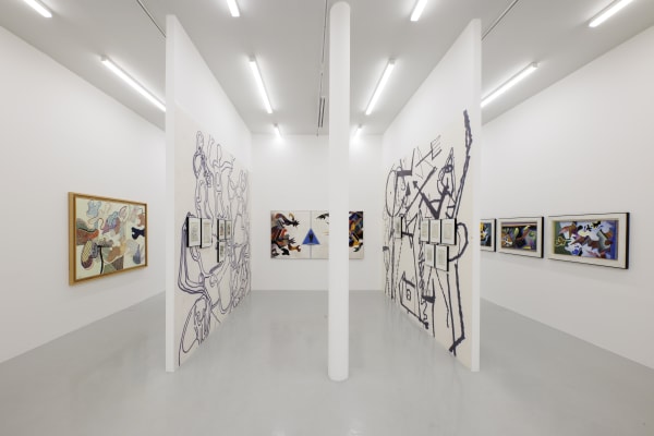 Installation view of Mohsen Vaziri Moghaddam > 100 a solo show of works by Mohsen Vaziri Moghadam.