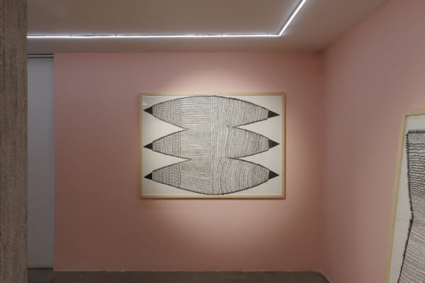 Installation View of "Pink sunset" a solo exhibition of works by Shadi Yasrebi.