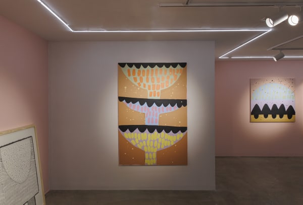 Installation View of "Pink sunset" a solo exhibition of works by Shadi Yasrebi.