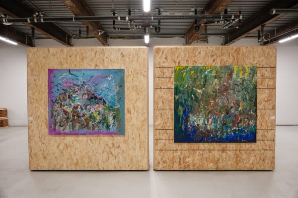 Installation view of Blue Bird a solo show of works by Ghasemi Brothers.