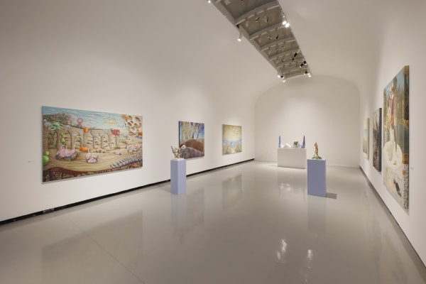 Installation view of "Landscape of the Minds" A group exhibition curated by Shahed Saffari of works by (Hadi Alijani) ,(Pooya arianpour),(Dorsa Asadi),Seroj Barseghian),(Mohsen Folladpour),(Omid Halaj),(Meghdad Lorpour),(Mohammad Hossein Maher),(Mehrdad Mohebali),(Elham Nafisi),(Asal Peyrovi),(Morteza Pourhosseini),(Ali Akbar Sadeghi),(Kolsum Salehi),(Nasim Shoja) .