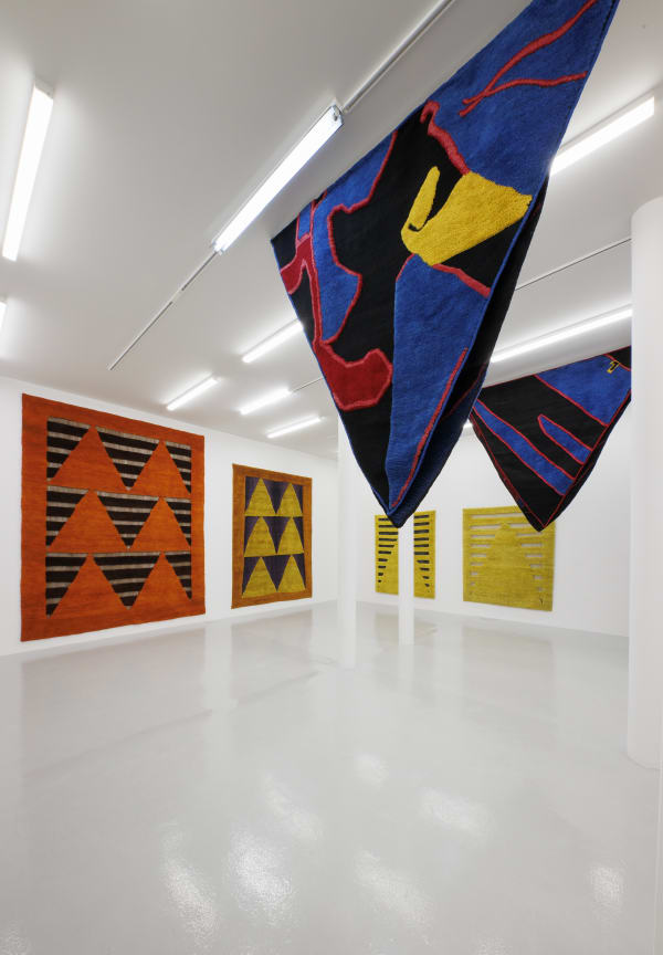 Installation view of The Tribal Weave Project a solo exhibition of works by Taher Assad Bakhtiari.