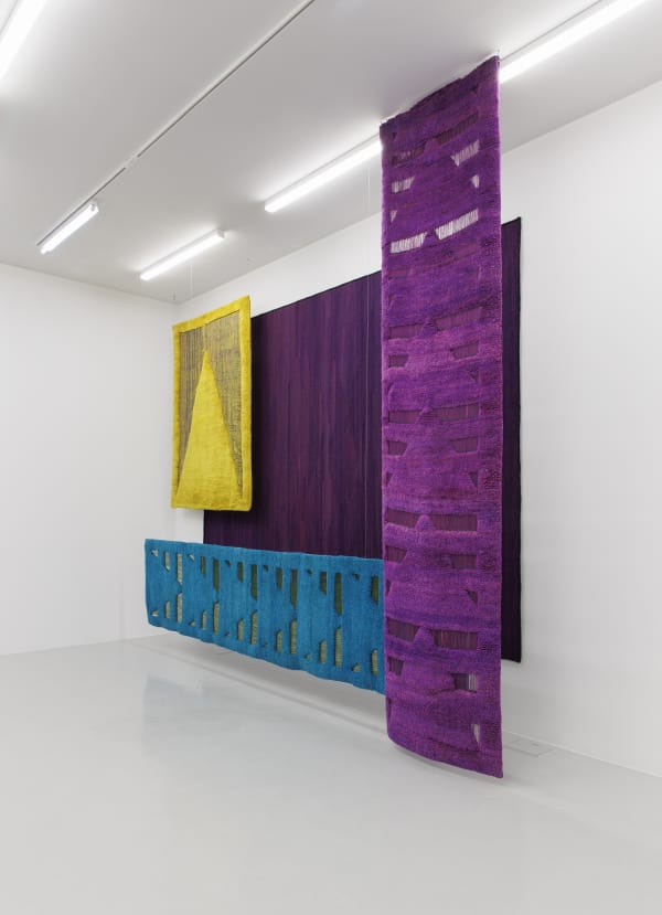 Installation view of The Tribal Weave Project a solo exhibition of works by Taher Assad Bakhtiari.