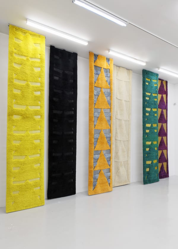 Installation view of The Tribal Weave Project a solo exhibition of works by Taher Assad Bakhtiari.