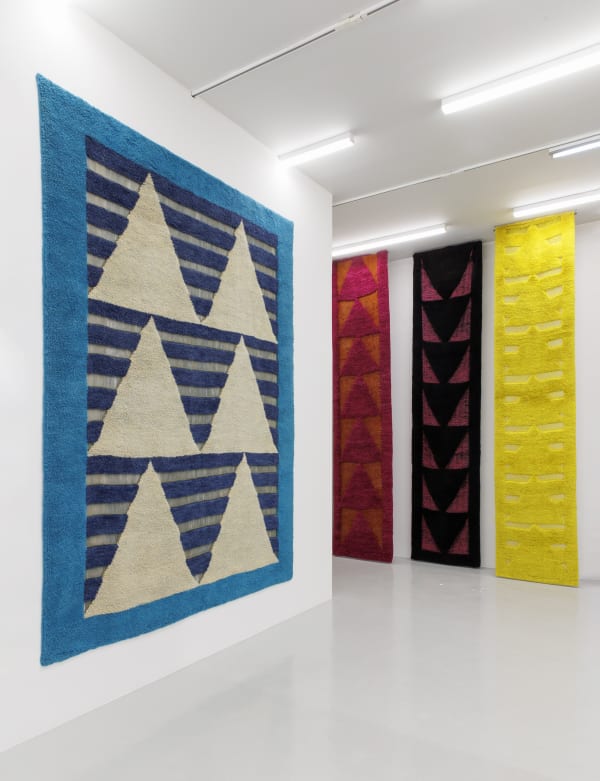 Installation view of The Tribal Weave Project a solo exhibition of works by Taher Assad Bakhtiari.