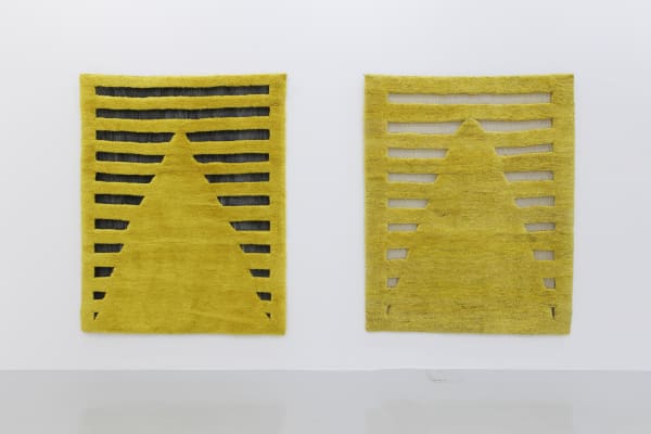 Installation view of The Tribal Weave Project a solo exhibition of works by Taher Assad Bakhtiari.