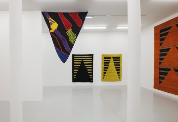 Installation view of The Tribal Weave Project a solo exhibition of works by Taher Assad Bakhtiari.