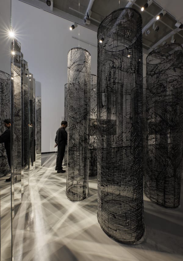 Installation view of Revision: Labyrinths a solo exhibition of works by Atefeh Majidi Nezhad.
