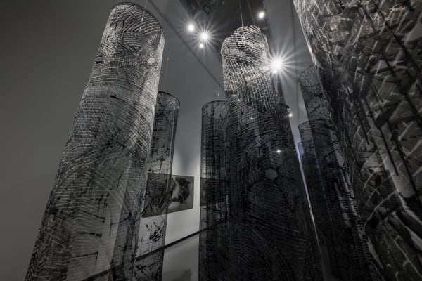 Installation view of Revision: Labyrinths a solo exhibition of works by Atefeh Majidi Nezhad.
