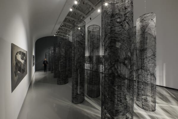 Installation view of Revision: Labyrinths a solo exhibition of works by Atefeh Majidi Nezhad.