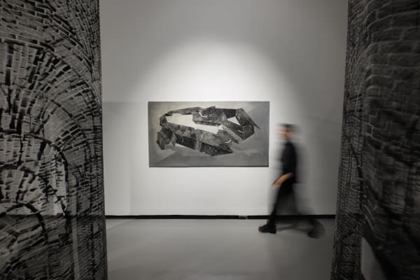 Installation view of Revision: Labyrinths a solo exhibition of works by Atefeh Majidi Nezhad.