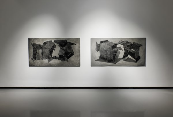 Installation view of Revision: Labyrinths a solo exhibition of works by Atefeh Majidi Nezhad.